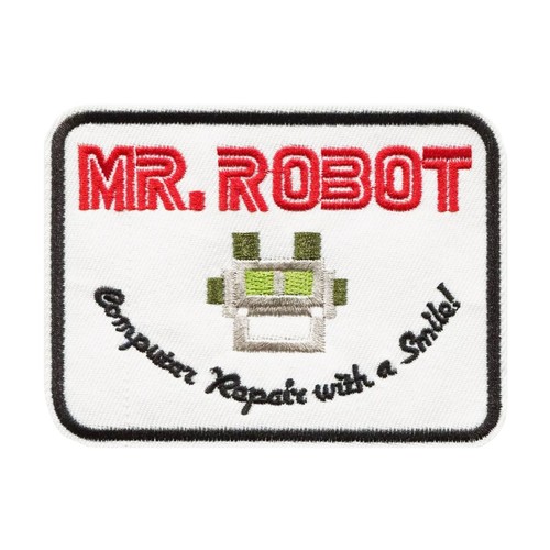 Mr. Robot Embroidered Iron-On Patch - Computer Repair with a Smile! - 第 1/2 張圖片