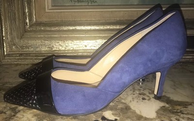 cobalt blue kitten heels