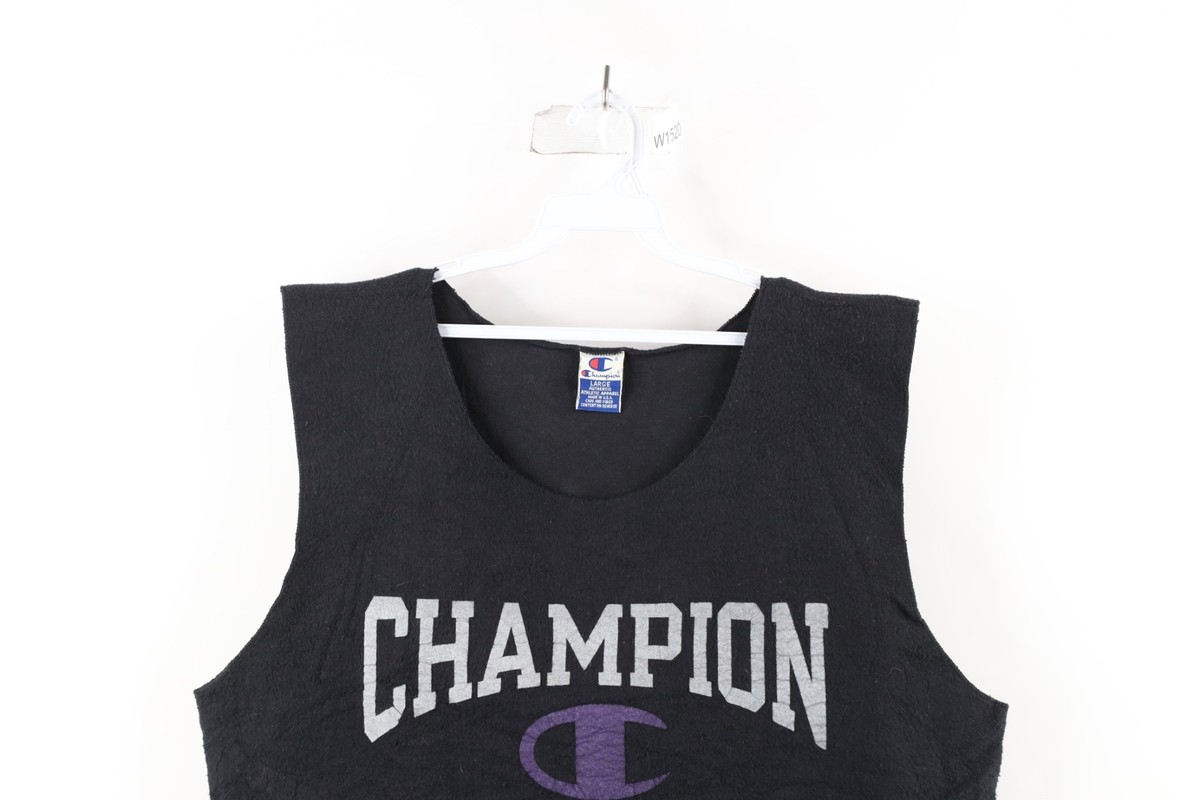 Vtg 90s Champion Mens L Faded Spell Out Reverse Fleece Tank Vtg 90s Champion Mens L Faded Spell Out Reverse Fleece Tank