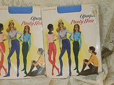 Globe Panty Hose  Opaque Pale Blue   From the 1970's  Size Tall   Set of 2
