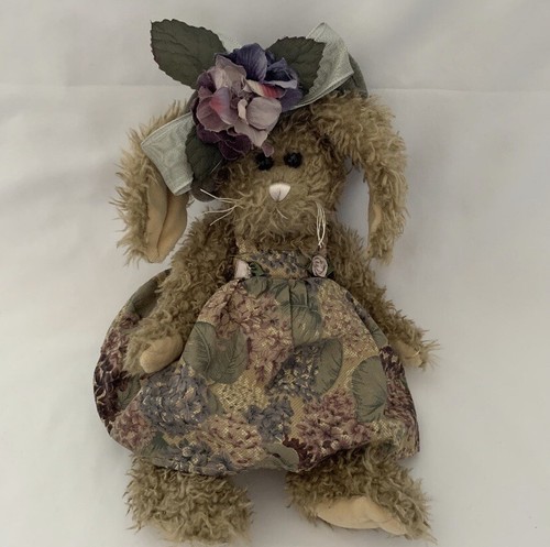 Bearington Collection Plush BUNNY RABBIT 15 in tall Beige Jointed - Picture 2 of 9