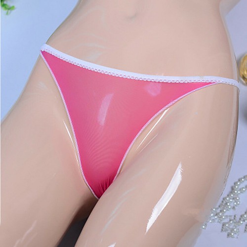 Lady Mesh Sheer Lace Thongs G-string Underwear Briefs Knickers Sexy Wet Look Fit - Picture 19 of 25