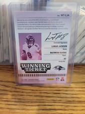 Lamar jackson Winning Ticket Ruby Red with Cliamant Signature SP no.WT-LJA
