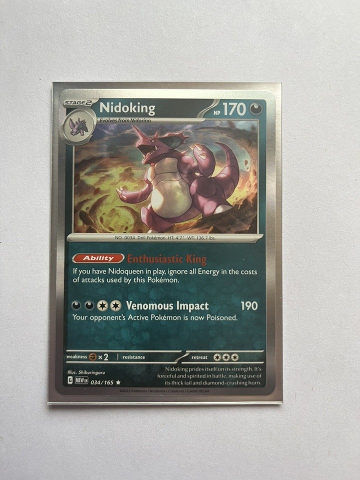 Pokémon Card Nidoking 034/165 Holo Scarlet & Violet 151 - Near Mint