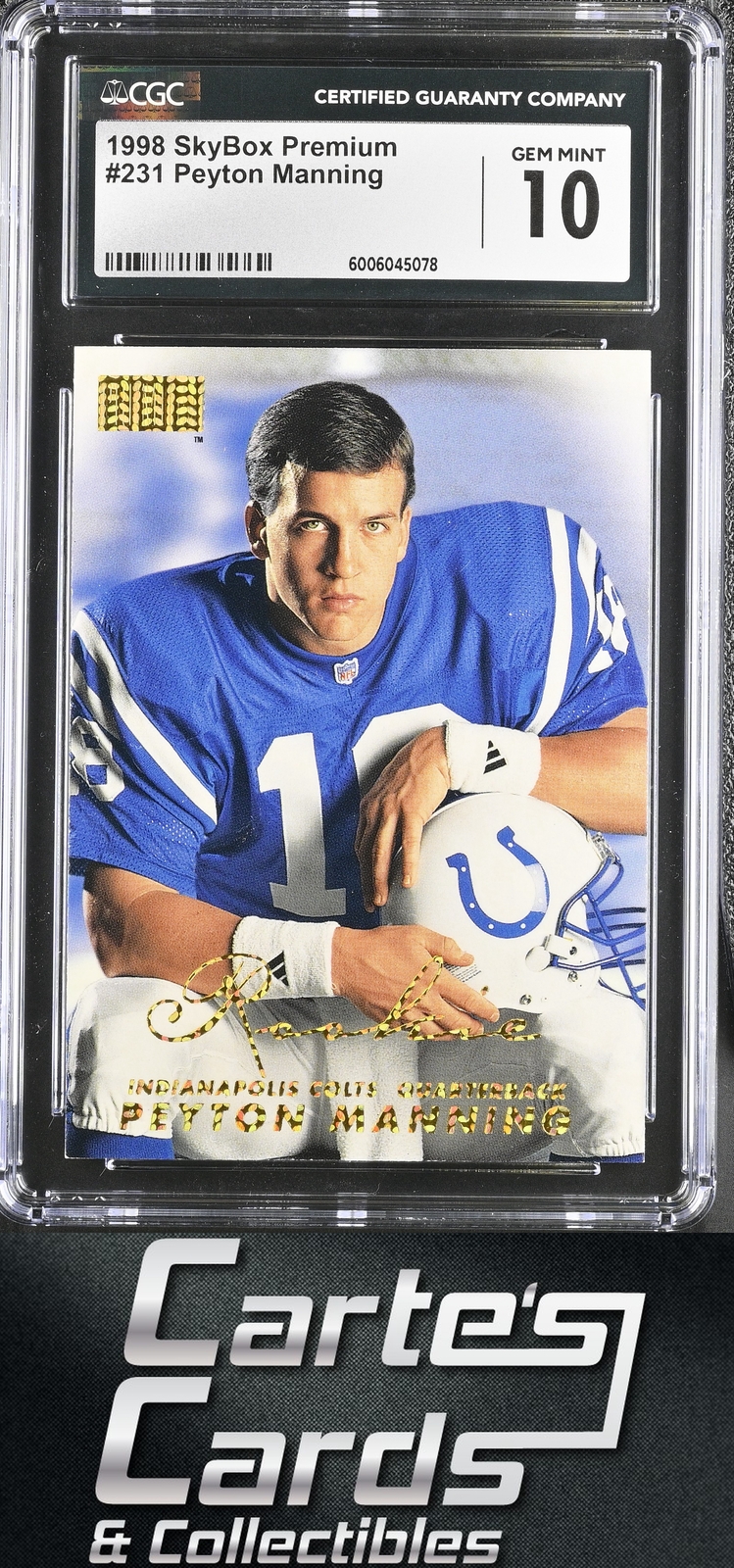 Peyton Manning 1998 SkyBox Premium #231 Colts Rookie | Hall of Fame CGC 10