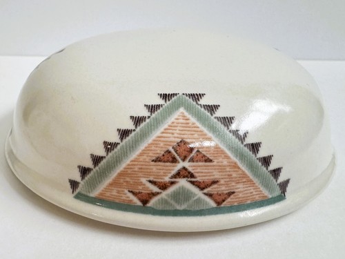 Vintage Mikasa Santa Fe Stoneware Trinket Box w/Lid, Southwestern Aztec Design - Picture 5 of 7