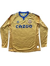 Image of 2020 2021 HUMMEL EVERTON AWAY LONG SLEEVE SHIRT MEN'S SIZE L New No Tags