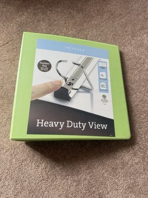 Green 3 Ring Binder Heavy Duty View 2 Inch Office School Storage EUC