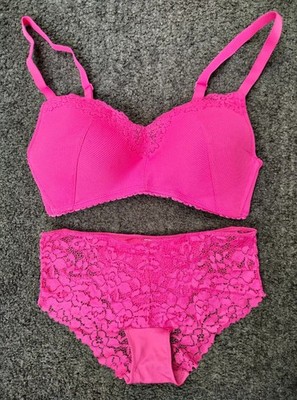 ***   Traumhaft! NEU BH Set, BH + Slip ღღ Pink Gr. 80C, Slip 36/38   ***