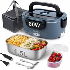 Electric Lunch Box,1.5L Heated Food Warmer, 80W Heating Box