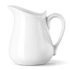 17 oz Porcelain Milk Creamer Pitcher with Handle, White Creamer, Microwave  F...