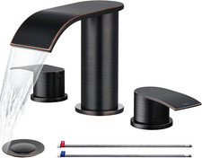 8 inch Bathroom Faucet Oil Rubbed Bronze, Waterfall Bathroom Sink Faucet with