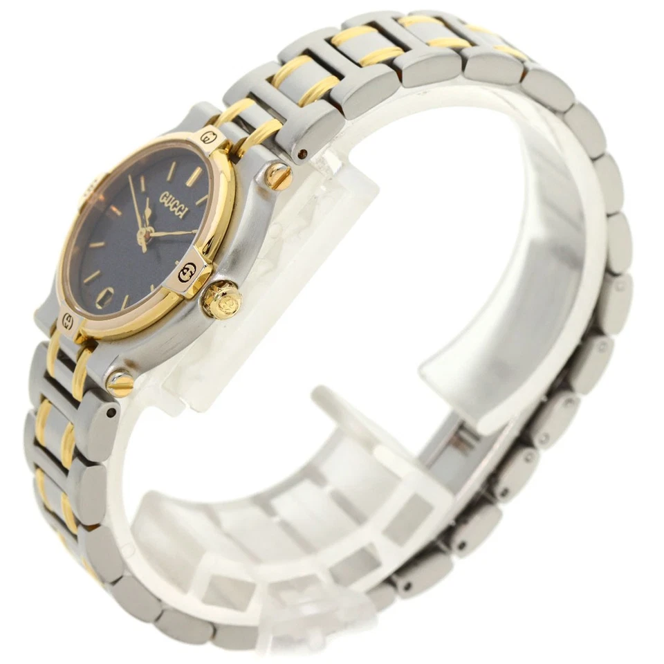 Relógios femininos GUCCI de rosto redondo 9000L aço inoxidável/SSxGP - Imagem 2 de 4