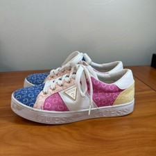 Zapatilla deportiva Guess para mujer con logotipo 4G tejida con cordones a la moda bloques de colores coloridos 8,5 M