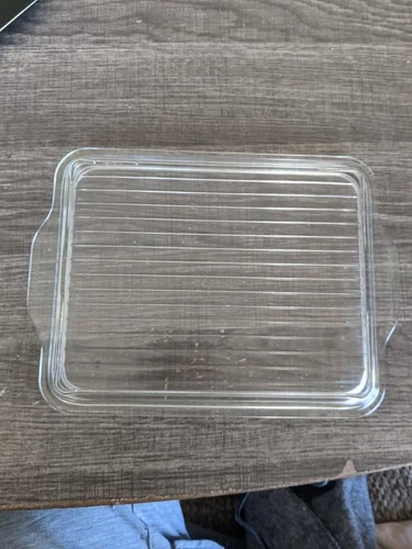 PYREX 503-C RECTANGLE CLEAR GLASS LID FITS 503B REFRIGERATOR DISH RIBBED READ!