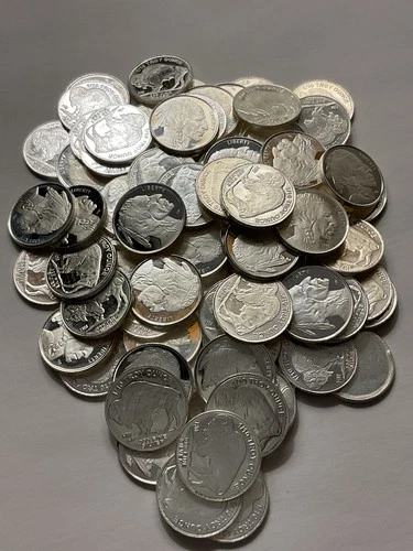 (1) .999 Fine Silver 1/10 oz. Single Round Buffalo Design Dime Size! *66*