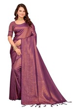 Women's Ethnic Motifs Soft Lichi Banarasi Silk Jacquard saree with Blouse Piece