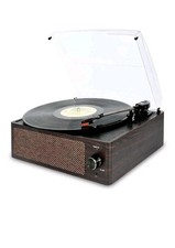 Bluetooth Vintage Vinyl Record Player Belt-Driven 3-Speed Turntable Aux Input