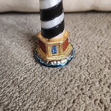 Vtg Old World Glass Christmas Lighthouse Ornament 4  " 2001