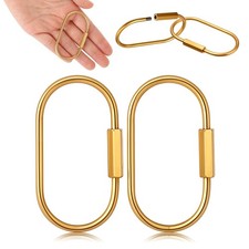 2.52 x 1.34 Inch 2 Pcs Brass Screw Lock Keychain, Durable Brass Screw Lock Cl...