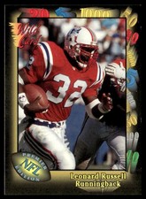 1991 Wild Card Leonard Russell Rookie New England Patriots #76. rookie card picture