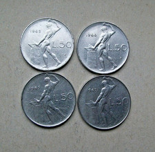 1963 1964 1965 e 1967 4 MONETE DA  50 LIRE VULCANO  REPUBBLICA ITALIANA