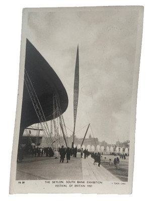 TUCKS POSTKARTE THE SKYLON South Bank Ausstellung 1951 FOTOGRAFIE Festival Großbritannien