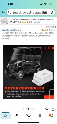 1) KAKSEY 1515-5206 Golf Cart Motor Controller 48V 250A, DC Motor Controller