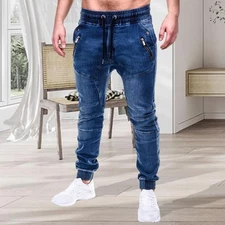 Pantalones Para Hombres De Vestir Elegante Moda Vaquero Rasgados Jeans Pantalón