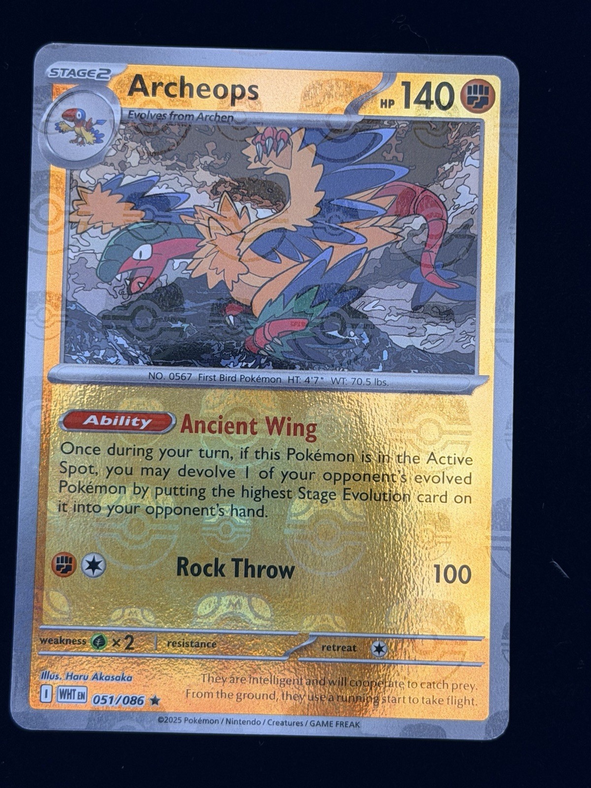 Archeops (Master Ball Pattern) #051/086 SV: White Flare Pokemon TCG NM