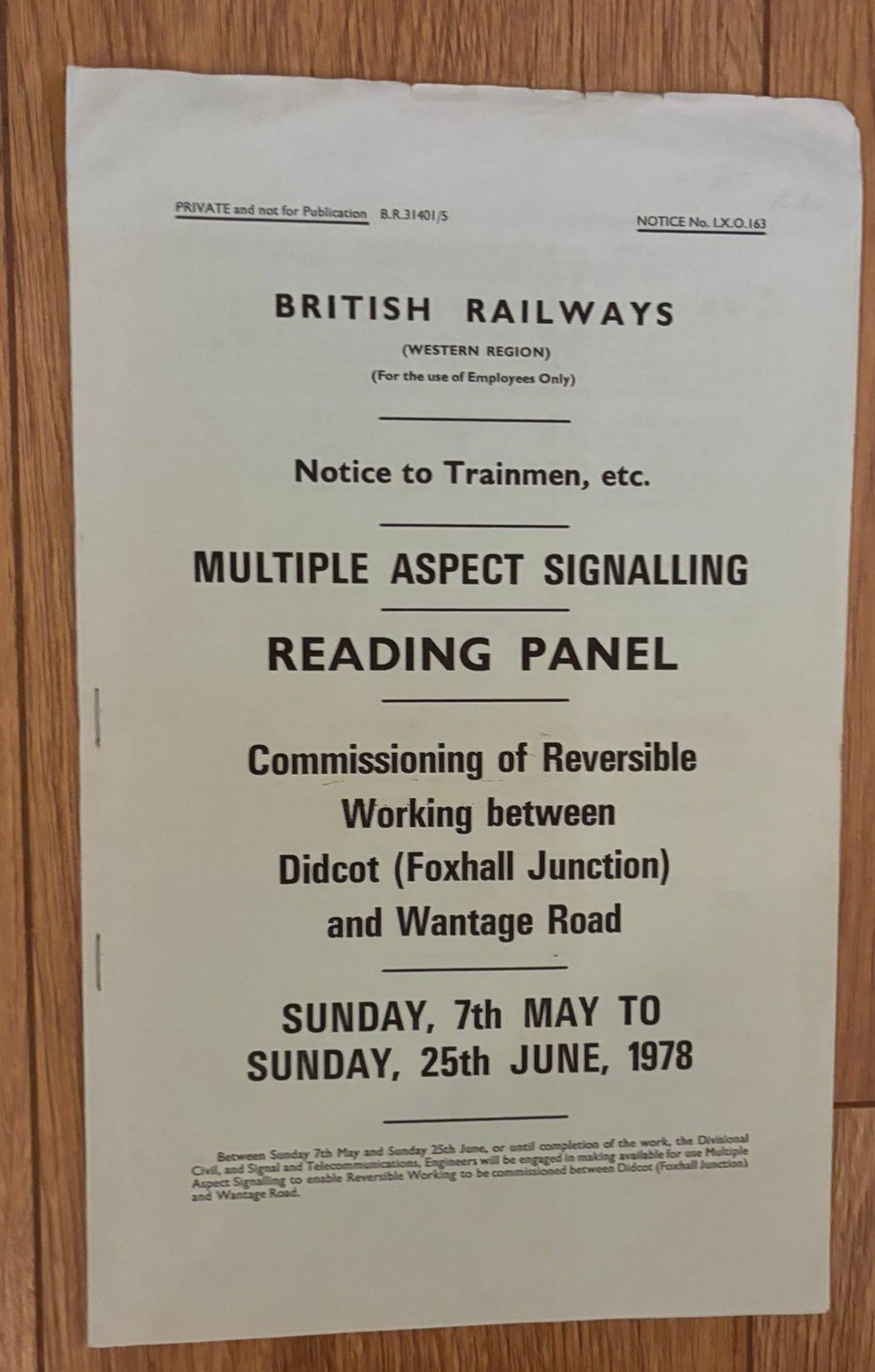 Reading Panal Didcot Foxhall  Junction  Multiple Aspect Signaling 1978 BR W