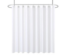 Fabric Extra Wide Shower Liners for Clawfoot Tubs, White 180" by 72" Length, Wat