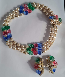 Vintage Schmuckset Collier Ohrclips wunderschöne Nachlass