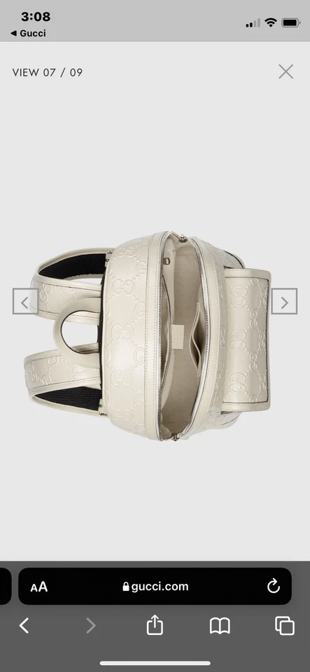 Mochila Gucci Blanca GG Cuero Repujado Nueva, ¡Nunca Usada!! Foto 4 de 4