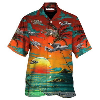 Navy Northrop Grumman E 2 Hawkeye Unisex Hawaiian Shirts Beach Shorts