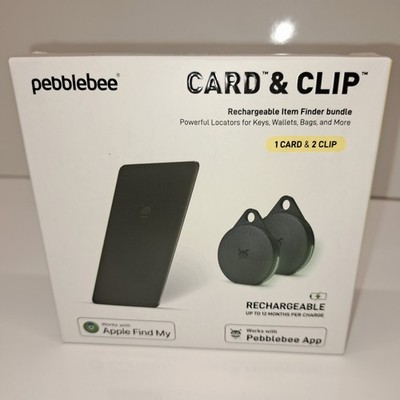 Pebblebee Card & Clip Rechargeable Item Finder 1 Card 2 Clips Apple Find My