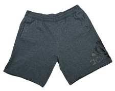 Adidas Sweat Shorts Medium Gray Three Stripes Logo Athletic Performance Sports