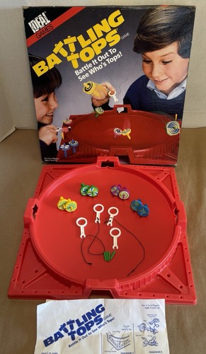 Vintage Battling Tops Board Game 1986 Ideal Toy-Only Missing 2 Strings-Beyblade