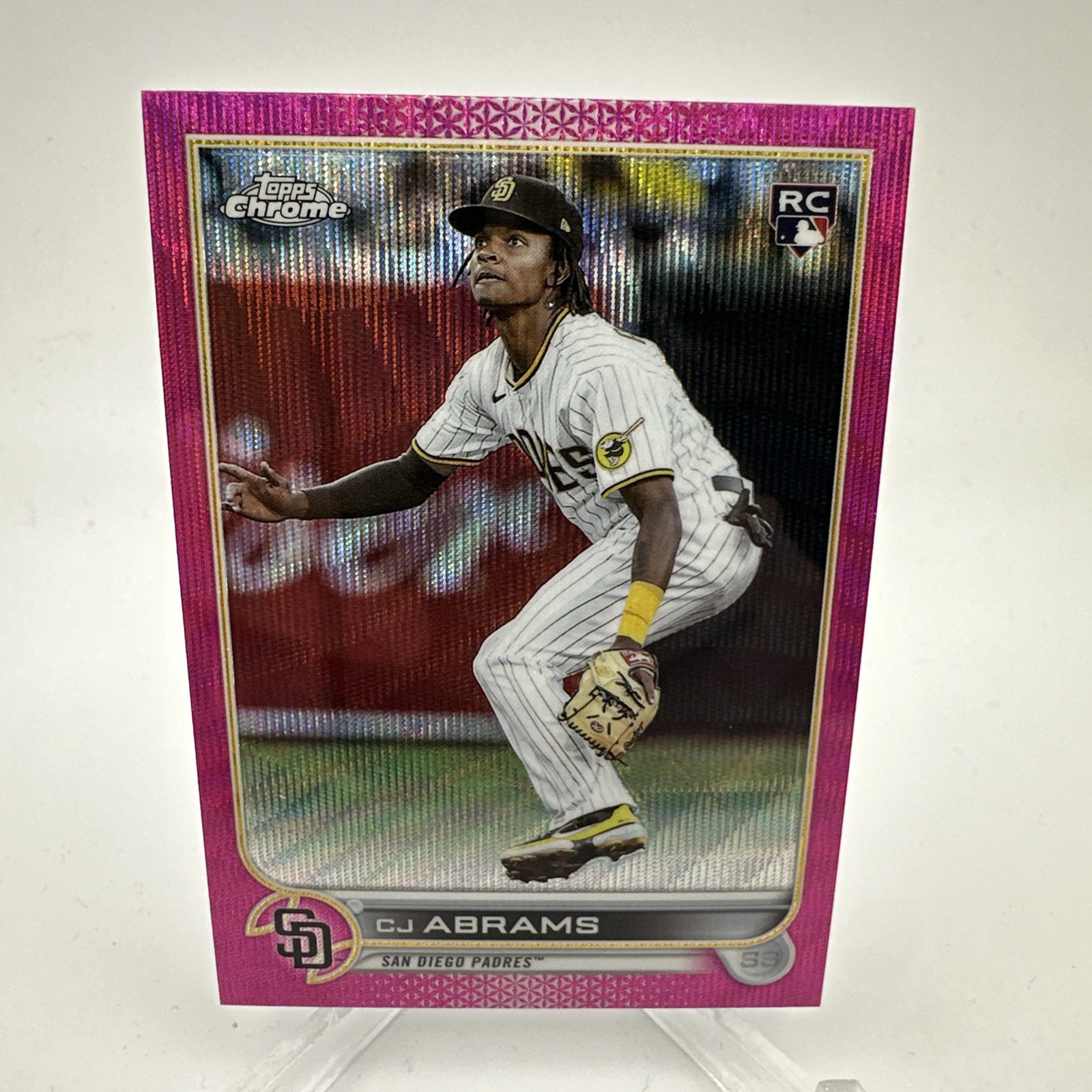 CJ Abrams 2022 Topps Chrome Update Pink Wave Refractor RC USC3