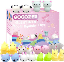 30 Packs Valentine'S Day Cards with Mochi Squishy Toys, Mini Kawaii Stress Relie