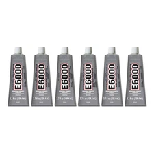 220011 6 Pack 3.7 oz. E-6000 High Viscosity Multi-Purpose Adhesive, Clear