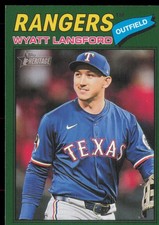 Wyatt Langford 2026 Topps Heritage #340 Dark Green