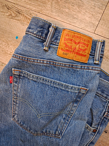 Levi's Mens Blue Cotton Denim Jeans Medium Wash Relaxed Mid Rise Straight 5-Pkt