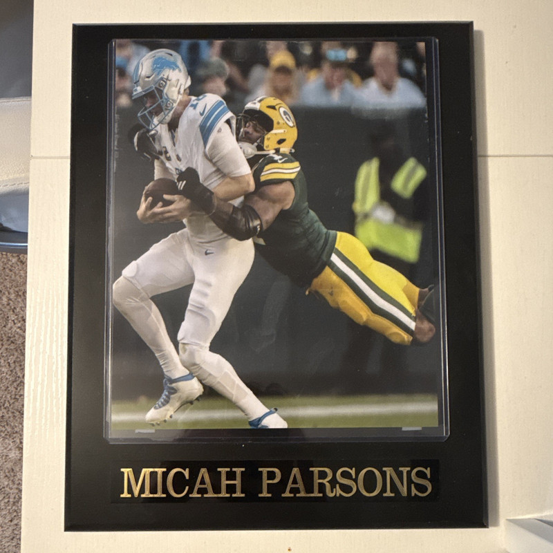 Micah Parsons Framed Wall-Mounted Sports Photo Bulletin Board, Wood, Black