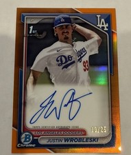 2024 Bowman Chrome Prospect AUTO Justin Wrobleski Orange Refractor /25
