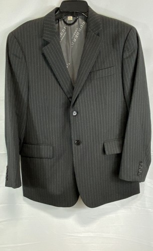 Burberry Men Gray Pinstripe Virgin Wool Classic Fit Two Piece Suit Set 36 52S - Picture 2 of 10