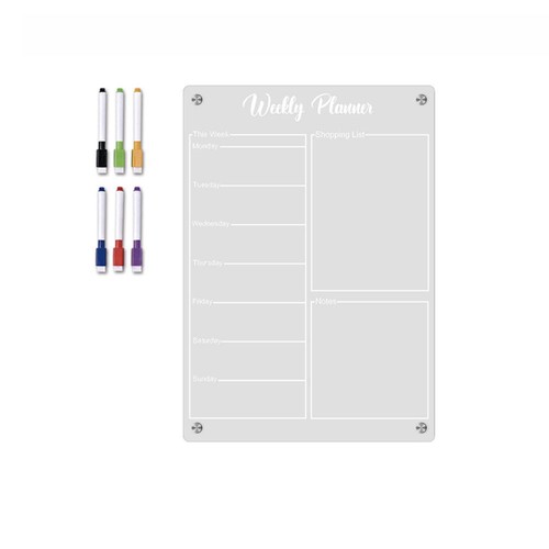 Magnetic Fridge Calendar Board Weekly Planner with 6 Rewritable Markers - Picture 9 of 15