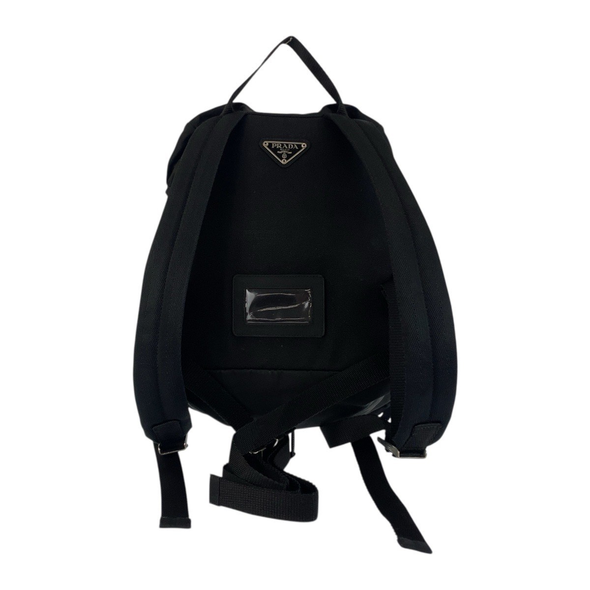 PRADA tessuto triangle logo plate black silver hardware nylon backpack daypack thumbnail 2