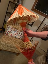 Vintage Asian two-sided paper Parasol 28  