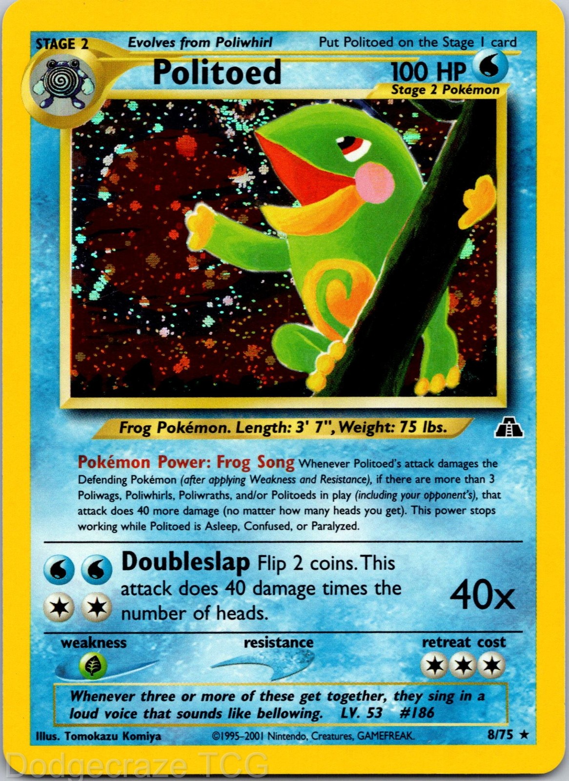 Politoed 8/75 Holo Rare Neo Discovery Pokemon NM
